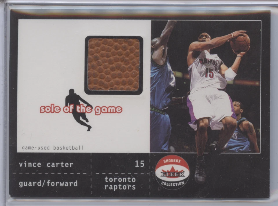 VINCE CARTER 2001-02 FLEER SHOEBOX COLLECTION SOLE OF THE GAME RELIC /300 RAPTOR - Image 1 of 1