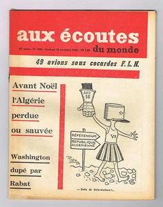 *** Aux écoutes du monde *** n° 1896 (18/11/1960) - L'Algérie perdue ou sauvée - Imagen 1 de 2
