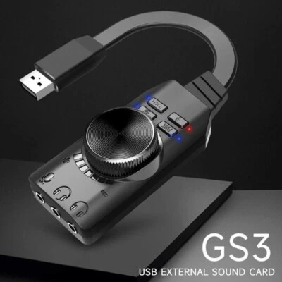Neu Plextone GS3 Virtual 7.1 Kanal USB Soundkarte Adapter extern PC Laptop - Bild 1 von 4