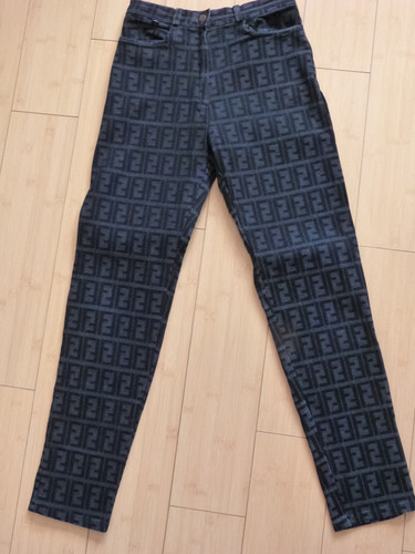 Pantaloni jeans vintage Fendi Roma Gilmar monogramma cotone taglia small