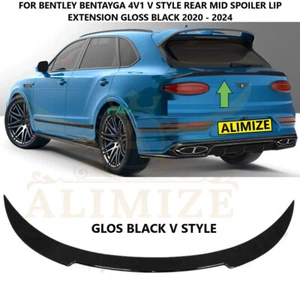 Per BENTLEY BENTAYGA 4V1 PRIMA EDIZIONE 2020 24 SPOILER POSTERIORE LABBRO ALA NERO LUCIDO - Foto 1 di 5