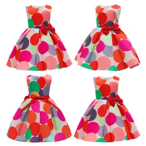 Princess Kids Girls Tutu Dress Birthday Party Polka Dot Bridesmaid Wedding 3-10Y - Picture 1 of 15