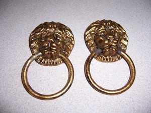 2 Messing Löwenkopf Deko Schubladengriffe - Bild 1 von 2