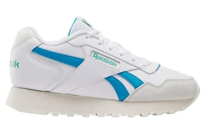 Reebok Leather Athletic Glide Shoes White, Aqua, Green 100201418 Women's Size 6 - Picture 1 of 5