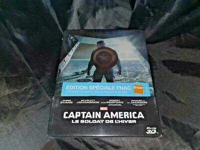 Captain America: Winter Soldier 3D+2D Blu-Ray Limited Edition FNAC Steelbook New - Image 1 of 3