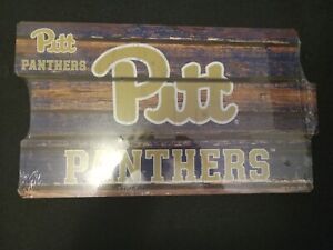  NWT Pitt Panthers Wooden Picket Fence Shaped Sign 24 x 14 Collegiate LICENSED 