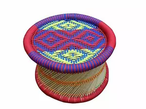 Handmade Meditation Stool Home/Garden/Balcony for Vintage Indian Look Multicolor - Picture 1 of 3