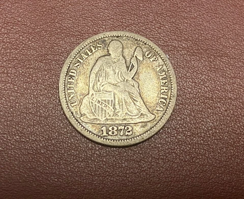 1872 U.S Seated Dime**** Great Condition Cover
