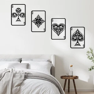 4PCS Metal Poker Wall Art, Playing Cards Metal Wall Art, Wall Art Decor, Wall - Picture 1 of 12