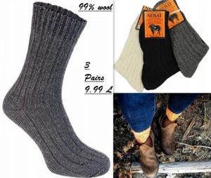 Mens Warm Heavy Duty Wool Sheap Work Hiking Boot Socks Winter Warm Thermal EU - Picture 1 of 5