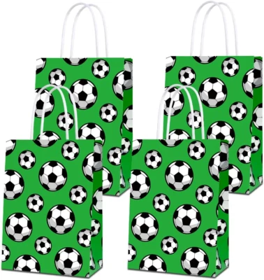 Bolsas para regalos de fiesta para suministros de fiesta de cumpleaños de fútbol, regalo de fiesta golosinas velas Foto 1 de 4