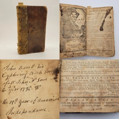 1784 EARLY American Mathematics Dilworth Schoolmaster’s Assistant Philadelphia - Image 1 of 4