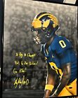 Mike Sainristil Autographed x3 inscriptions 16x20 Michigan Wolverines FULL AUTO