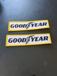 2 Vintage GOODYEAR Patch Tires Embroidered Iron On Dealer Uniform Hat Jacket NEW - Picture 1 of 3