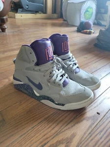 Size 12 - Nike Air Force 180 Mid Wolf Grey Purple 537330-050 Basketball Shoes - Picture 1 of 4