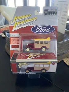 New Johnny Lightning 1931 Ford Model A Woody Storage Tin Pro Collector, Sealed - Picture 1 of 13