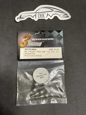 3Racing Vintage RC Car Part # SE710-009A Titanium Pivot Balls Serpent 710 (10) - Image 1 of 2