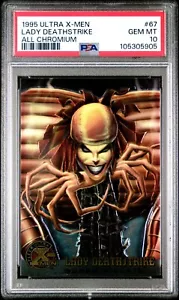 1995 FLEER ULTRA MARVEL ALL CHROMIUM X-MEN LADY DEATHSTRIKE CARD PSA 10 POP 4 - Picture 1 of 2