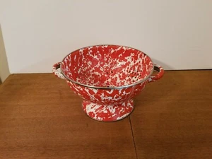 ROT & WEISS SPRITZER WARE EMAILLE SIEB - Bild 1 von 4