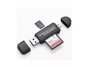 Micro USB OTG to USB 2.0 Adapter SD/Micro SD Card Reader With Standard USB Male - Picture 1 of 5