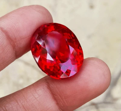 21x16mm. OVAL CORUNDUM BLOOD RED RUBY LOOSE GEMs EXCELLENT CUT_34cts. - Image 1 of 4