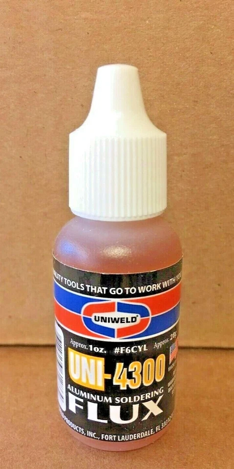 Uniweld, ALUMINUM SOLDER FLUX 1oz. Bottle, UNI-4300, F6CYL