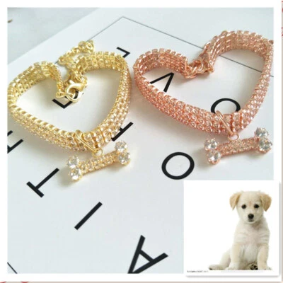 Allacki Artificial Rhinestone Pet Collar Cute Necklace for Small Medium Dog - Image 1 of 4