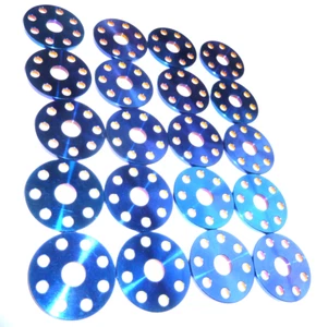 Titanium M6 FLAT DRILLED BURNT BLUE WASHER BIKE KART CAR WASHERS NO RUST 23 DIA - Picture 1 of 6