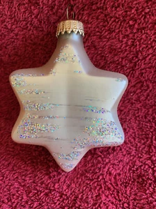 "Adorno estrella vintage de Navidad por KREBS GLASS con brillo 3""" - Imagen 1 de 5
