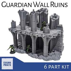 Guardian Wall Ruins - 28mm Gothic 3D Printed Terrain for Tabletop Wargaming - Picture 1 of 7