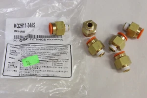 (6) SMC KQ2H11-34AS 4E1-3RW NPT 3/8 to 1/8" Tube One-Touch Fitting - NEW Open - Picture 1 of 2