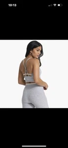 Vuori Long Line Elevation Sports Bra in Light Heather Grey Women’s Large - Picture 1 of 10