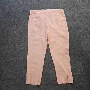 Pantalones Jill Mujer Talla Mediana Rosa Lino Elastizados Cónicos Crop Coastal Cápsula - Imagen 1 de 9
