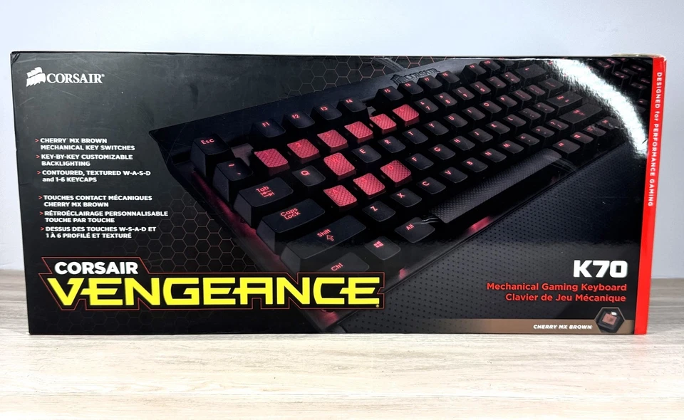 Corsair Vengeance K70 Mechanical Gaming Keyboard Cherry MX Brown w/ Box & Extras - Image 1 of 4