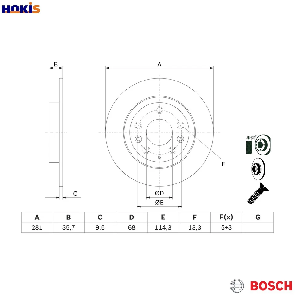 2x BRAKE DISC 0 986 479 E55 FOR MAZDA S5Y5/S5Y9/S5Y7/S5Y2 1.5L PEX0/PEXB 2.0L - Image 1 of 4