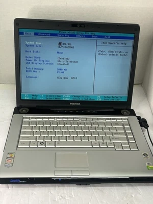 Toshiba Satellite A215-S4807 Laptop AMD Turion NO HDD/NO BATTERY- BOOTS TO BIOS - Image 1 of 3