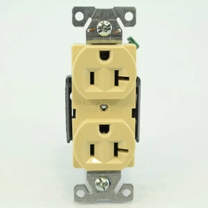 Cooper 5362CV Ivory Construction 20A 125V Grounding Compact Duplex Receptacle - Picture 1 of 6