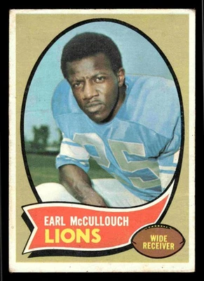 1970 Topps Earl McCullouch #195 - Detroit Lions - Image 1 of 2