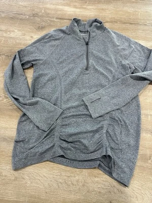 Pullover Athleta Fast Track 1/4 Cremallera Gris, Para Mujer Talla XL Grandes Agujeros para Dedos Foto 1 de 4