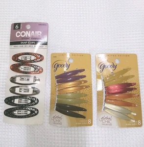 2-Goody Global Chic Cha Cha Bobby Slides & 1-Conair Snap Clips. Various Colors - Picture 1 of 8