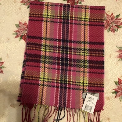 Bufanda para mujer D&Y más suave que la cachemira coral/rosa/negro/bronceado a cuadros nueva con etiquetas  Foto 1 de 3