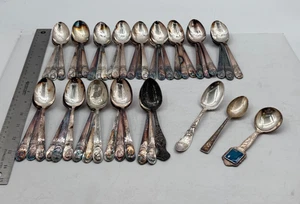 Lot of 45 Assorted Silverplate Souvenir Teaspoons & Demitasse Spoons - Lot#206 - Picture 1 of 3