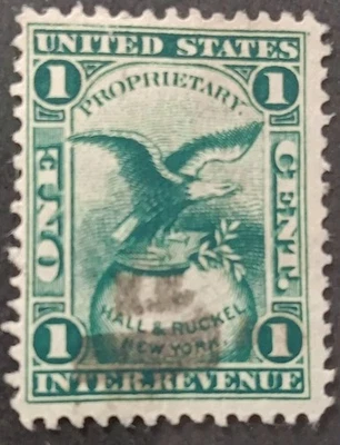 U.S.A MATCH AND MEDICINE STAMPS SCOTT RS95h. - Image 1 of 2