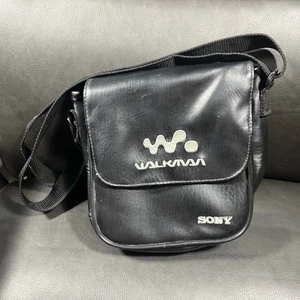 Bolso de hombro vintage Sony Discman Walkman CD estuche de transporte negro - Imagen 1 de 15