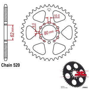 JT Sprockets Steel Rear Sprocket 520 Pitch 43 Tooth Yamaha IT175 (1977-1979) - Picture 1 of 2