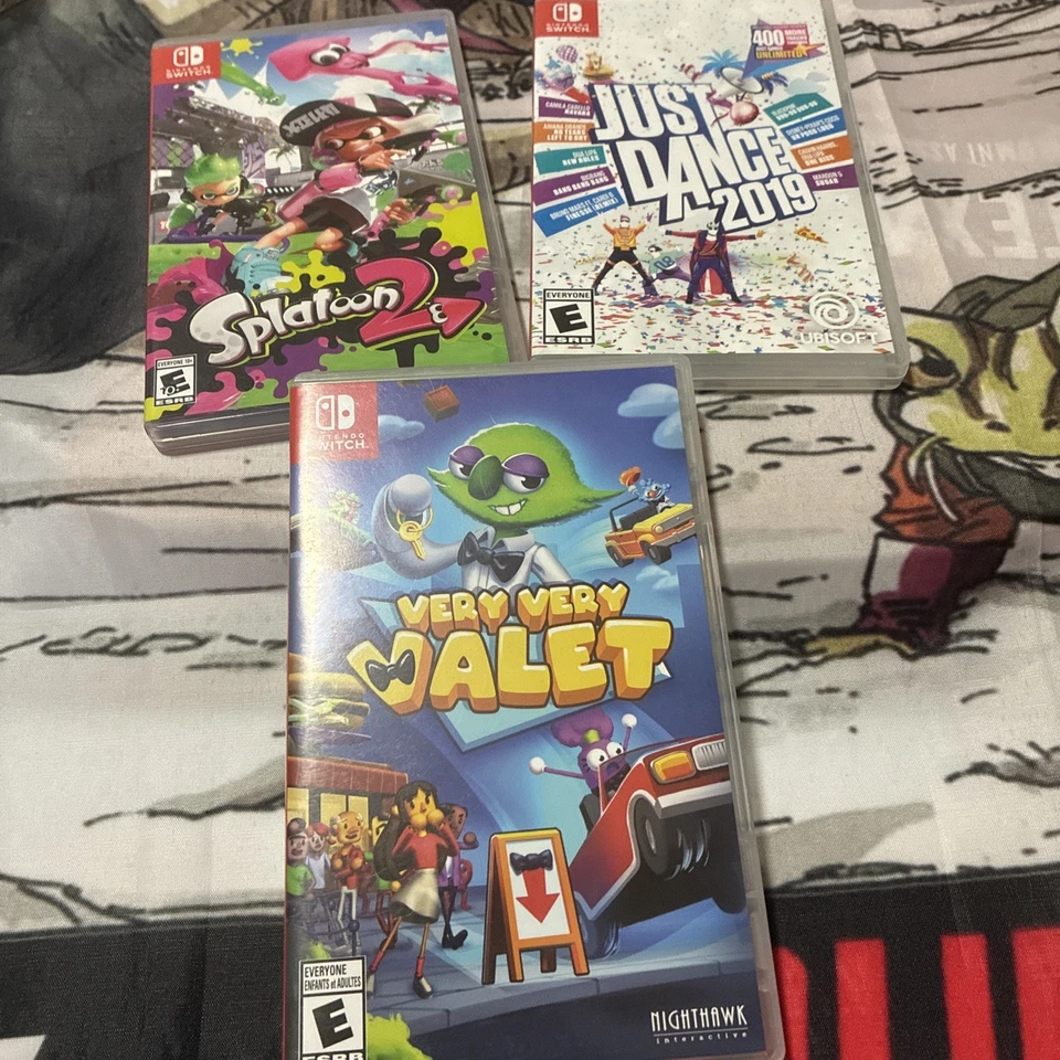 Lot of 3 Nintendo Switch games: SPLATOON 2, Very Very Valet and Just Dance 2019 - Image 1 of 4