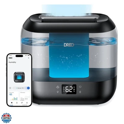 Smart Humidifiers for Bedroom, Top Fill 4L Supersized Humidifier Large Room w... - Image 1 of 4