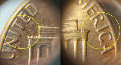 ERROR Die Breaks 1982 Small Date Lincoln Memorial Penny CIRCULATED Philadelphia - Image 1 of 4