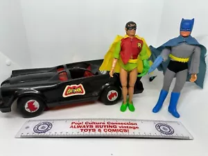 Vintage Mego DC Comics Batman, Robin And Batmobile Figures Set - Picture 1 of 15