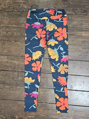 NUEVO SIN ETIQUETAS LuLaRoe OS Talla Única Flor Floral Naranja Amarillo Rosa Azul Leggings Pantalones Foto 1 de 3